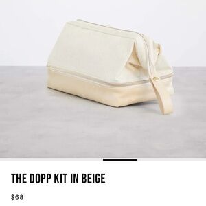 Beige Dopp Kit Travel Bag